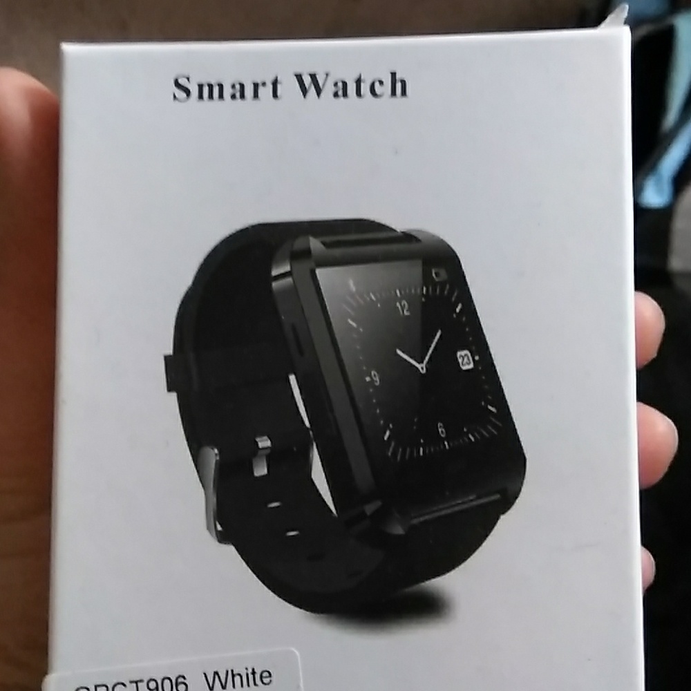 2 white android smart watches